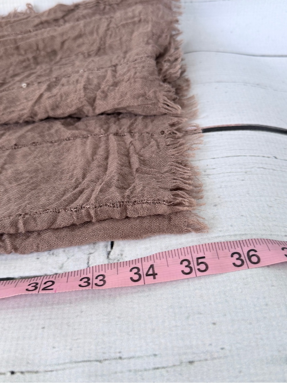 Lightweight Taupe Crinkled Scarf - Versatile Women's Wrap - Picture 8 of 8